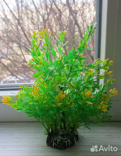 Искусственное растение для аквариума новое, 20 см