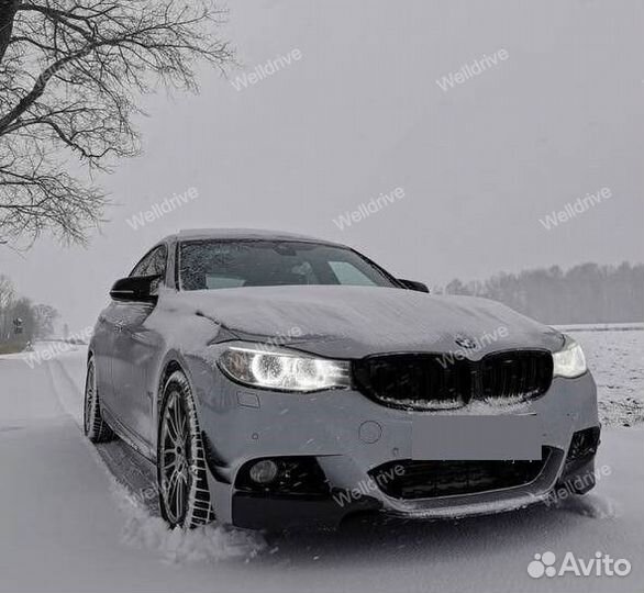 Накладки на зеркала BMW F34 F35 М стиль рест черн