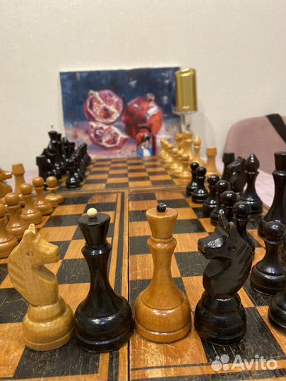 Крупные Шахматы большие СССР,1971 год старинные