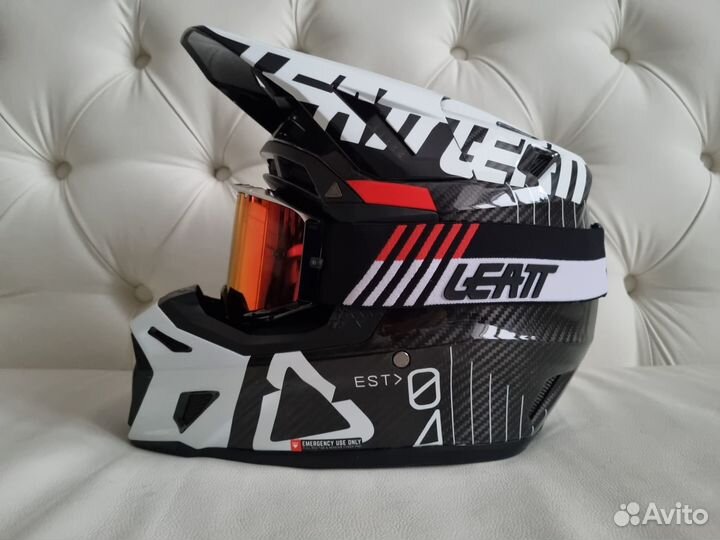 Kpocc-Эндypo шлем Leatt 9.5 V23 +oчкu Velocity 6.5