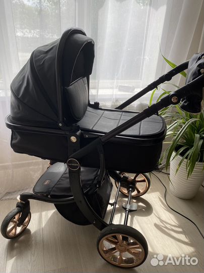 Коляска luxmom 608 3 в 1 эко-кожа
