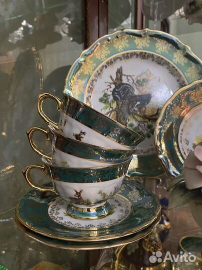 Чайный сервиз царская охота зеленый Carlsbad
