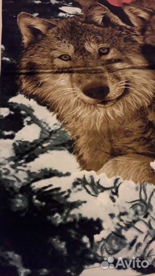 Полотенце с Волками Зимний Мотиф 145 х 70 см