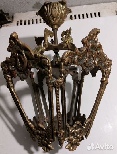 Старинная бронзовая люстра