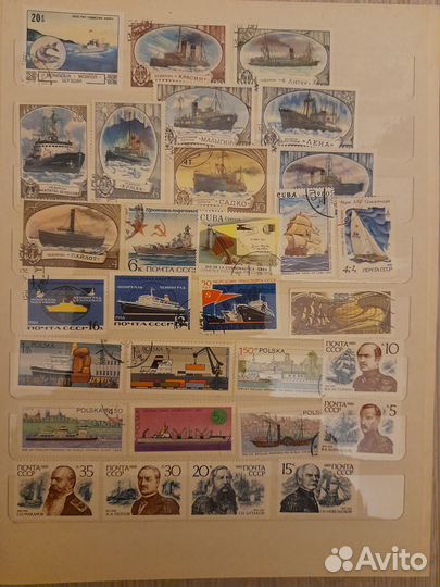 Почтовые марки,тематика корабли и самолёты