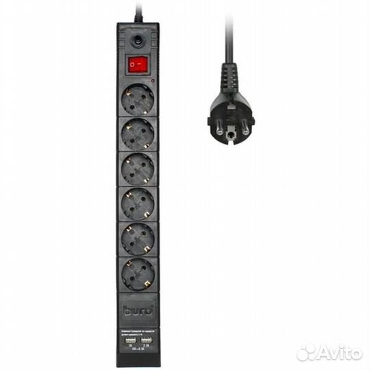 Сетевой фильтр buro BU-SP1.8 USB 2A 6 #299644