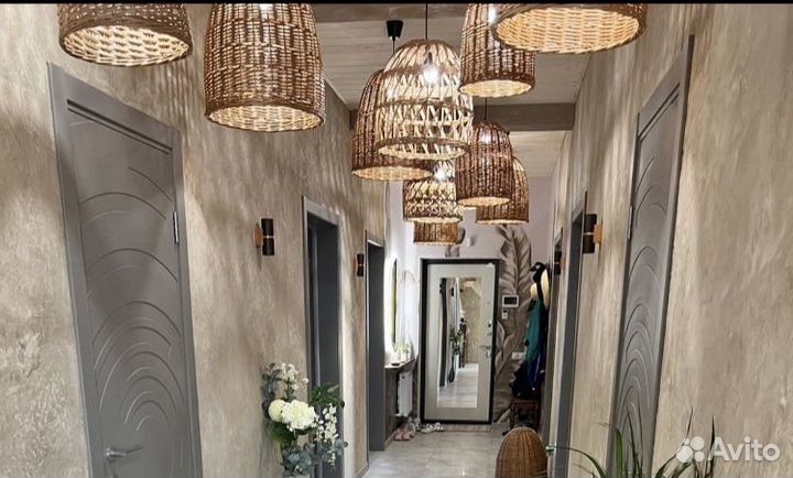 Плетеные абажуры светильники