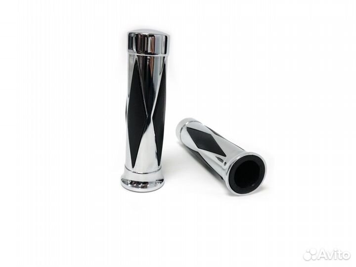 Ручки руля универсальные хром (черный ромб)