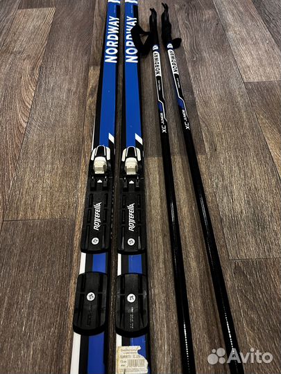 Лыжи подростковые 170 nordway палки 140