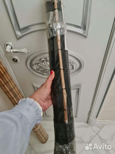 Рулонная штора. Чёрная. 70х160. Бамбук