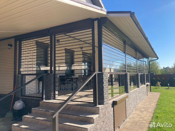 Прозрачные рольставни для беседки