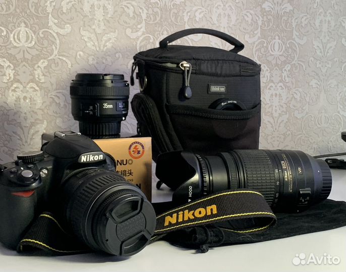 Фотоаппарат nikon d3100 + 3 объектива