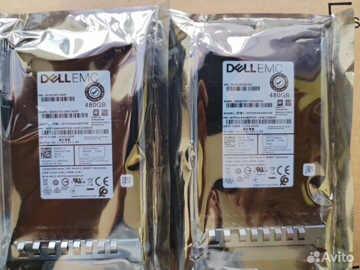 Серверный SSD диск dell 480Gb SATA