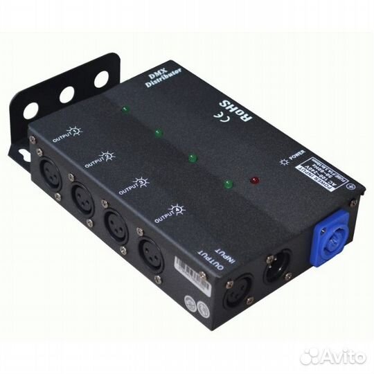 Оптический 4-канальный сплиттер DMX-сигнала Anzhee