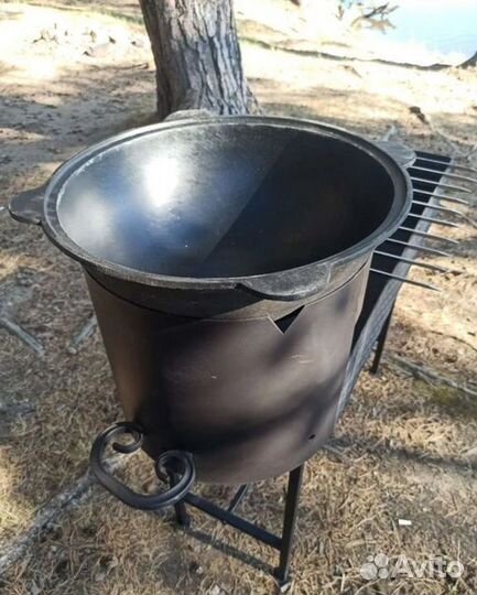 Мангал с печью под казан