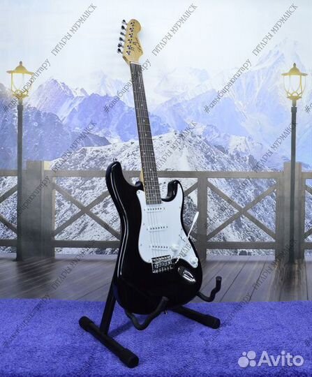 Электро гитара с комбиком, чехлом, медиаторами