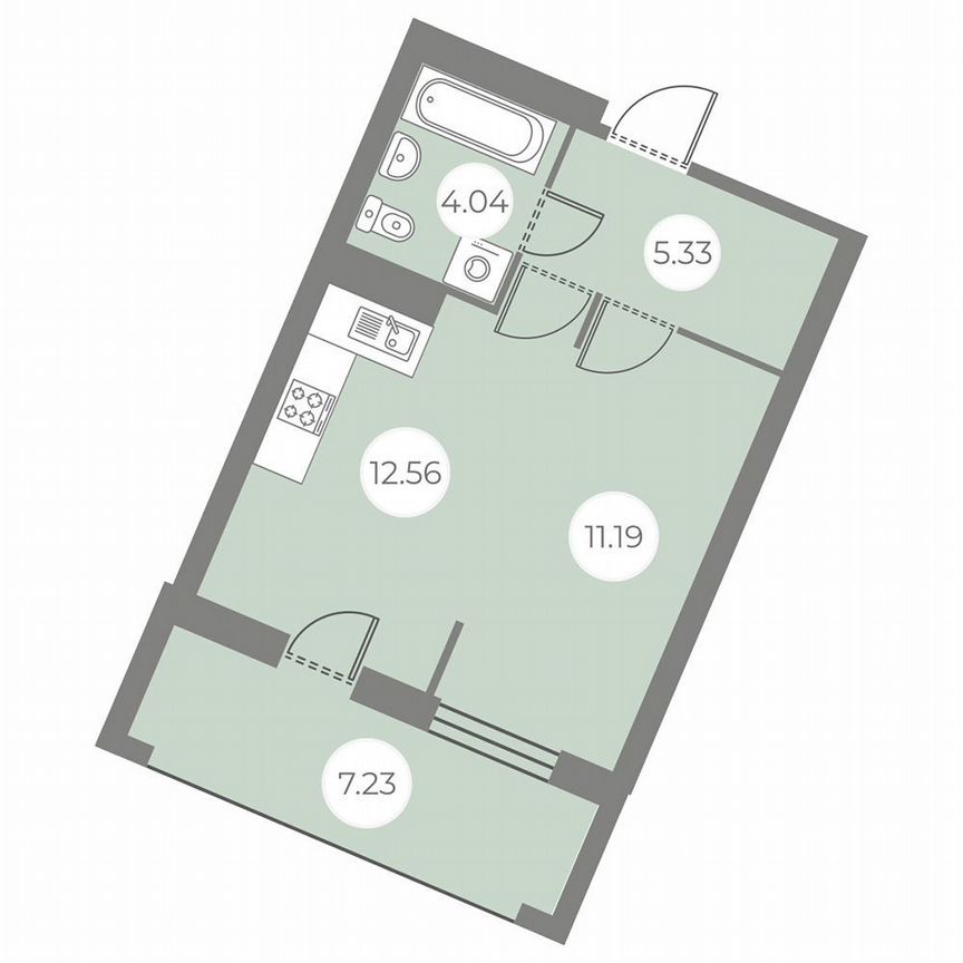 1-к. квартира, 36,7 м², 6/7 эт.