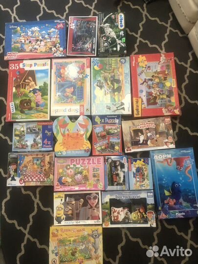 Развивающие игрушки, барабан, гитара, пазлы