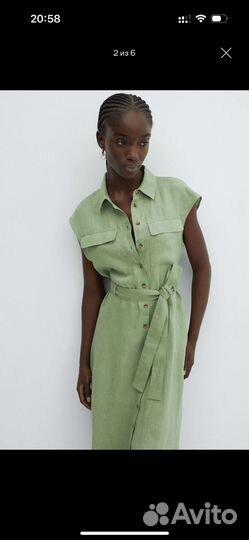 Льняное платье Mango S