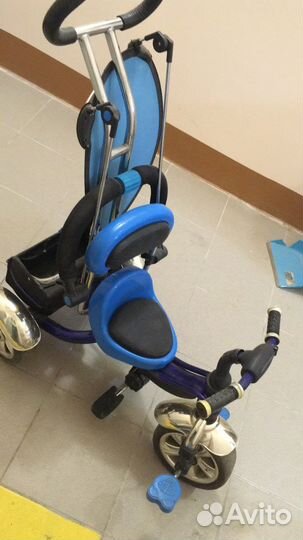 Велосипед детский 3 колесный с ручкой и крышей