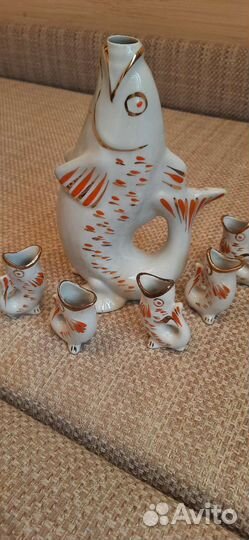 Графин СССР Рыба со стопками