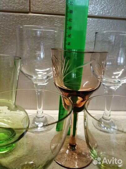 Рюмки бокалы СССР цветное стекло