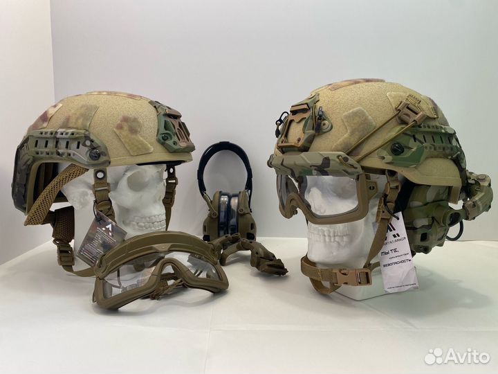 Комплект баллистический шлем наушники очки
