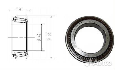 Подшипник кпп 42x68x14 renault logan 04