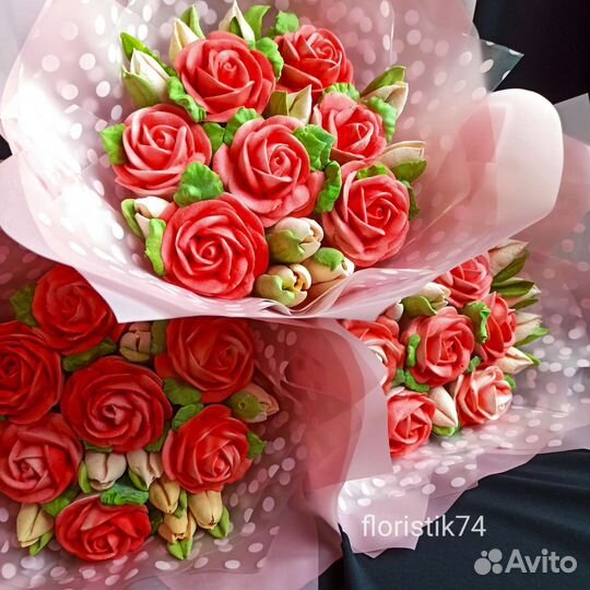 Съедобный зефирный букет вкусный подарок для мамы