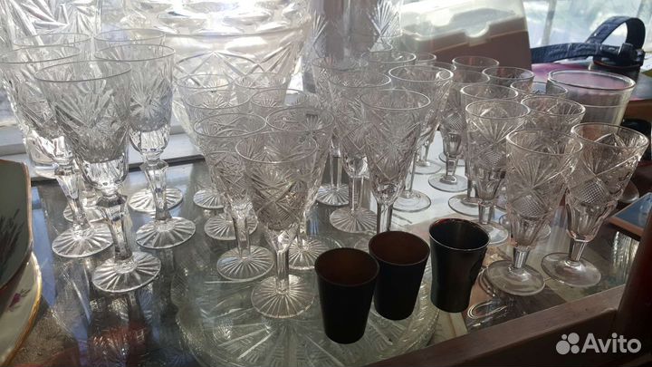 Рюмки бокалы стаканы хрустальные в ассортименте