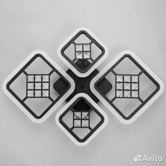 Люстра с пду 1548/4BK LED 96Вт 3000-6000К диммер ч