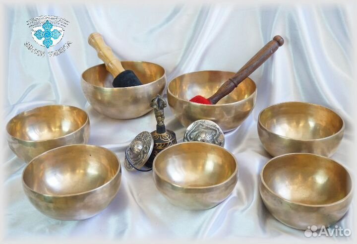 Набор поющих чаш для медитации и звукотерапии 7 но