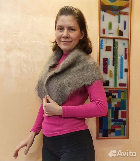 Новый пуховой платок-косынка