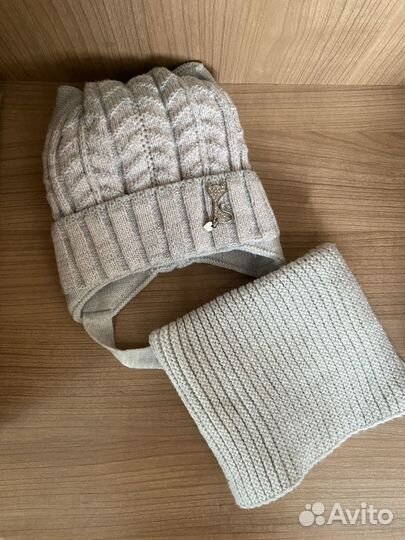 Шапка зимняя со снудом для девочки 50 52