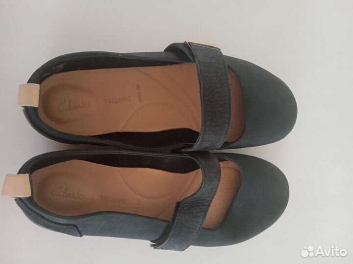 Слипоны, туфли Clarks, нат кожа, 41р-р