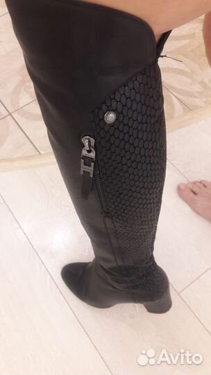 Ботфорты кожа