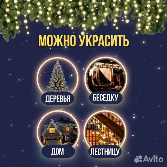 Украшение дома гирляндами