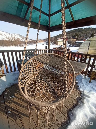 Кресло-качели в технике макраме