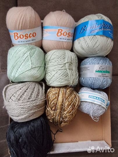 Пряжа нитки для вязания пакетом остатки