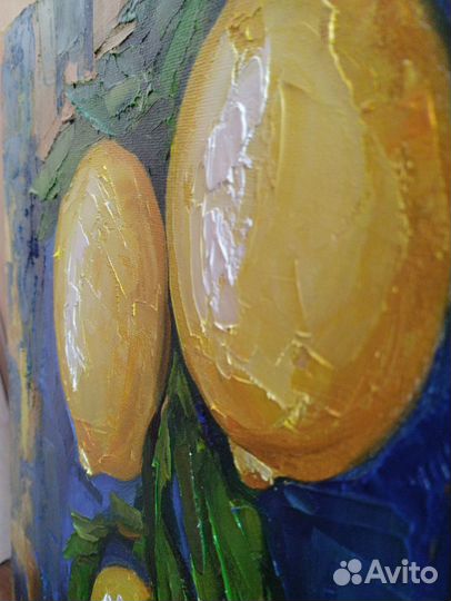 Интерьерная картина маслом Лимоны