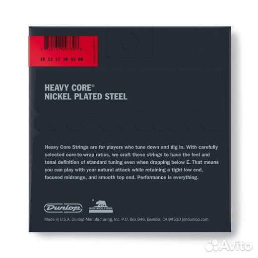 Dhcn1060-6, струны для электрогитары,10-60, Dunlop