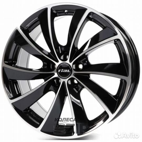 Rial Lugano 7.5x17 5*108 ET47 DIA70.1 Diamond Bla