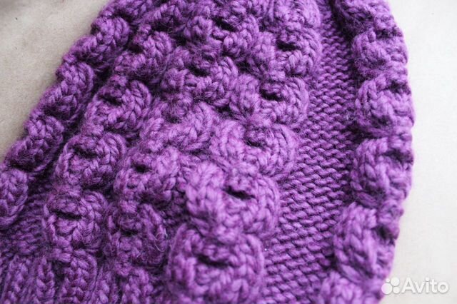 Шапка фиолетовая вязаная (шерсть) Korkki