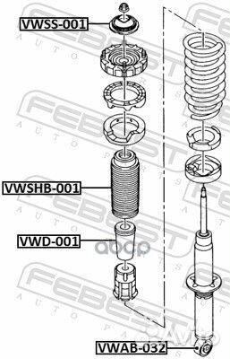 Сайлентблок заднего амортизатора vwab032 Febest