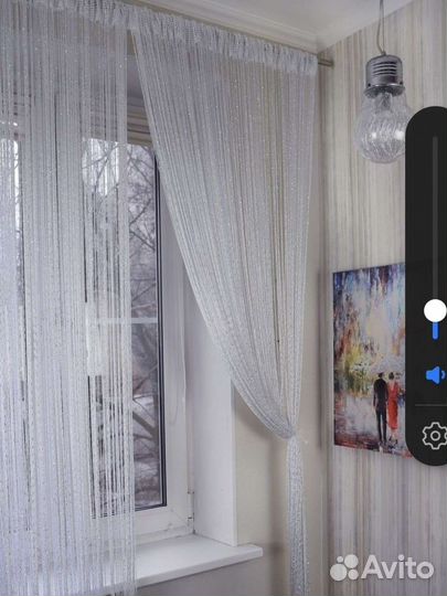 Шторы нитяные с люрексом новые 2шт
