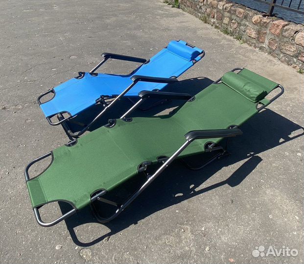 Кресло шезлонг раскладушка удлиненное складное