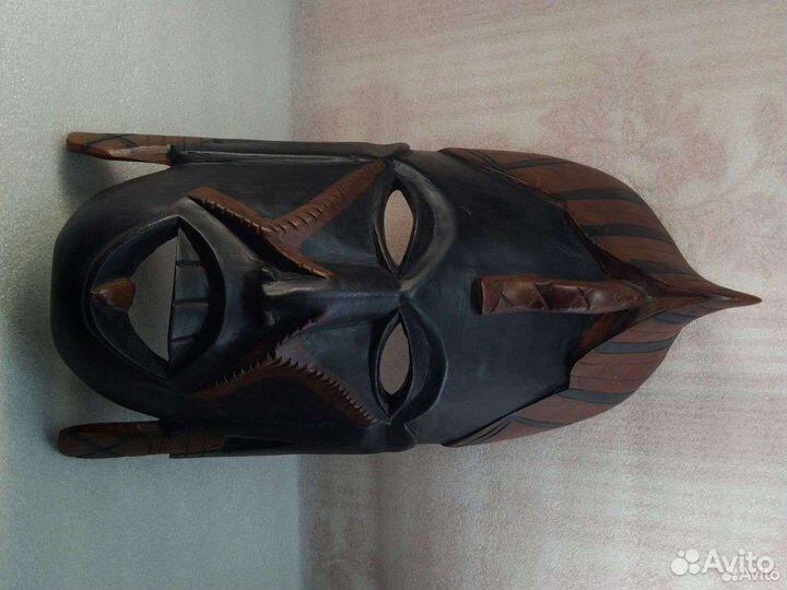 Африканская маска. Чёрное дерево. Ручная работа