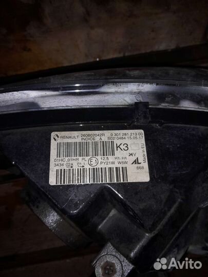 Фары рено каптюр