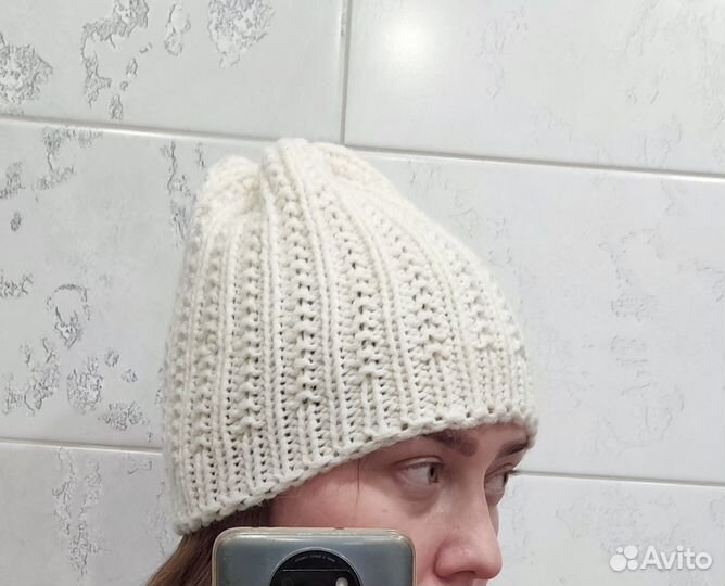 Шапка женская вязаная ручная работа