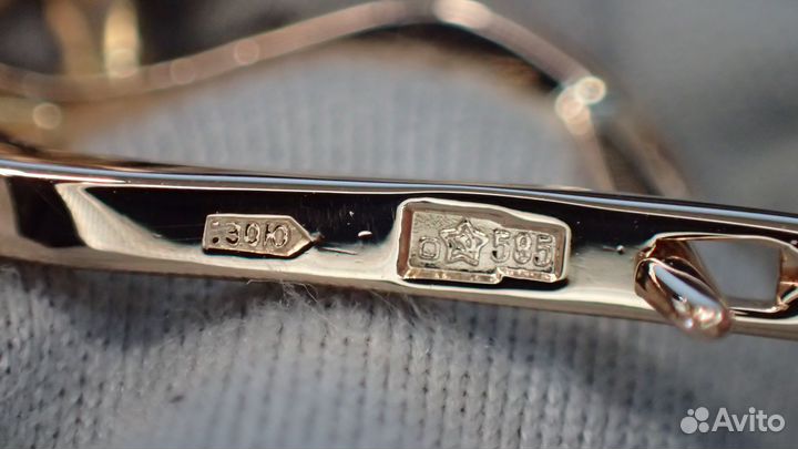 Золотые серьги с бриллиантами 0.48 карат СССР